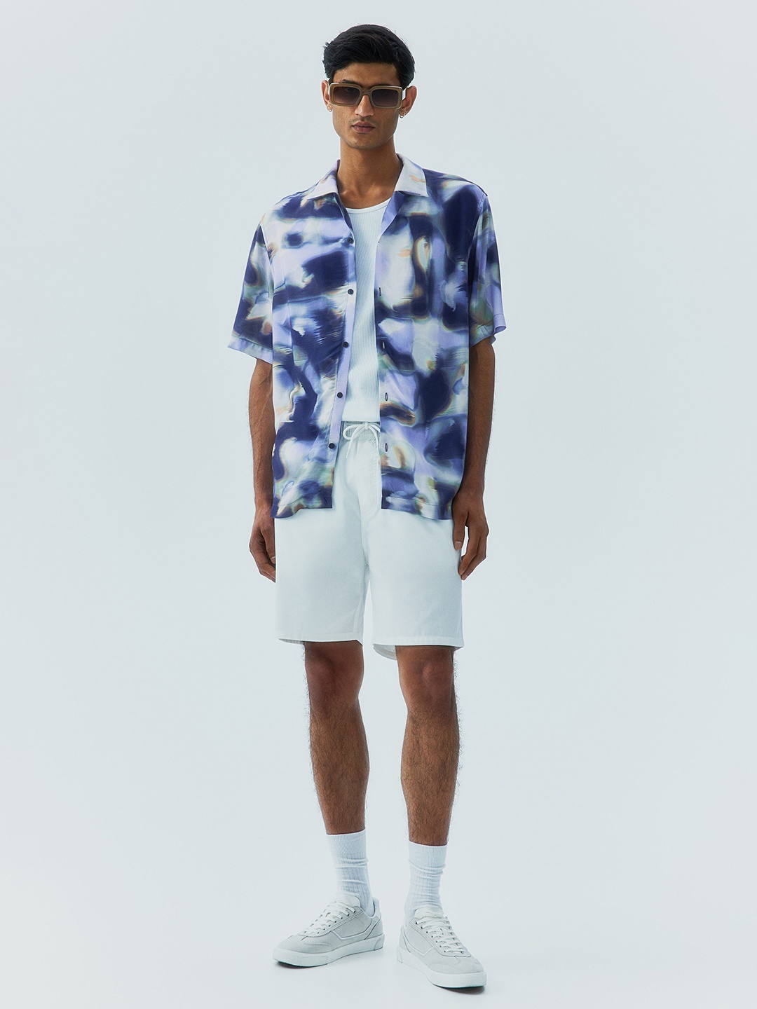 

H&M Patterned Resort Shirt, Purple