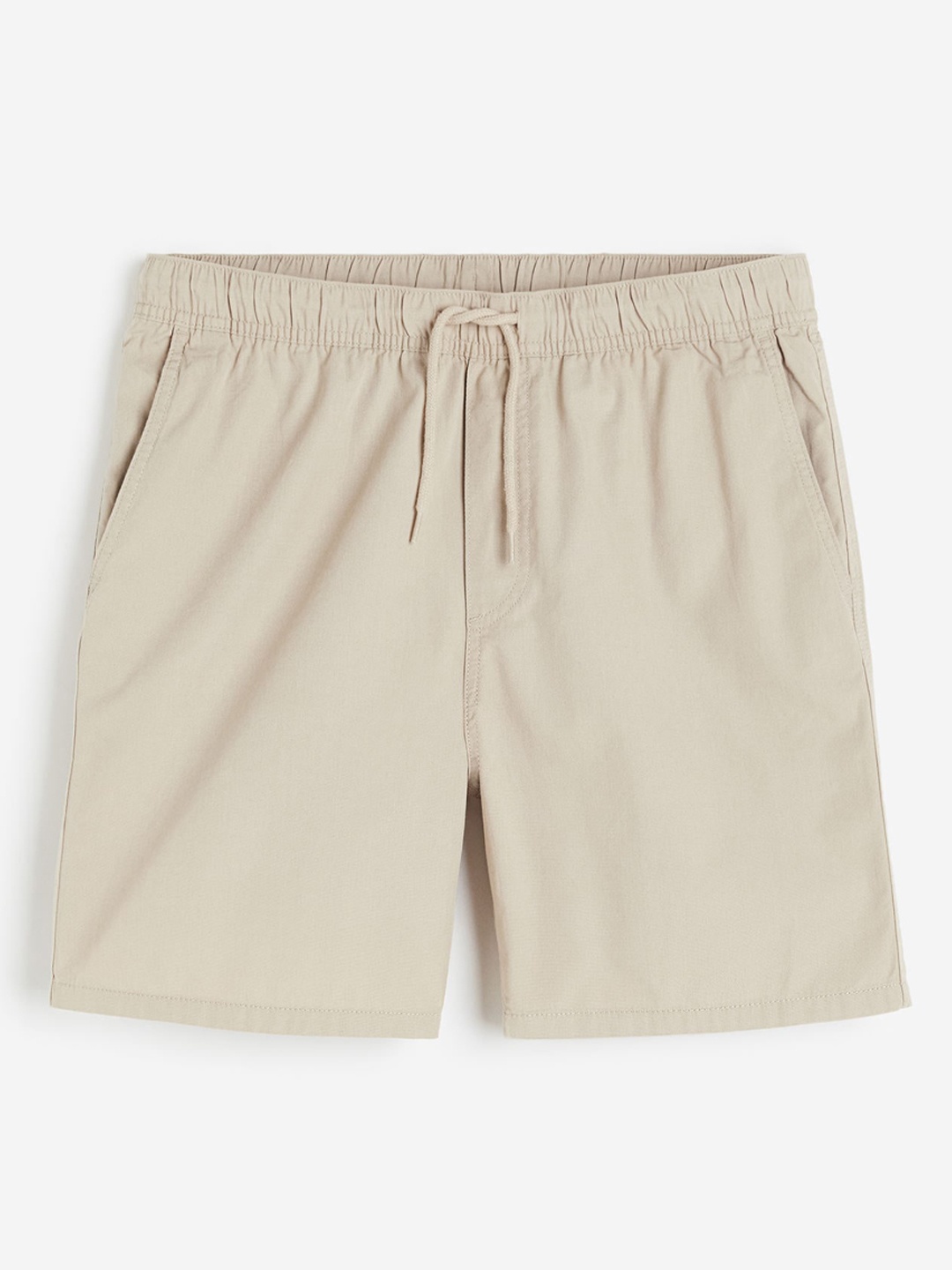 

H&M Men Regular Fit Cotton Shorts, Beige