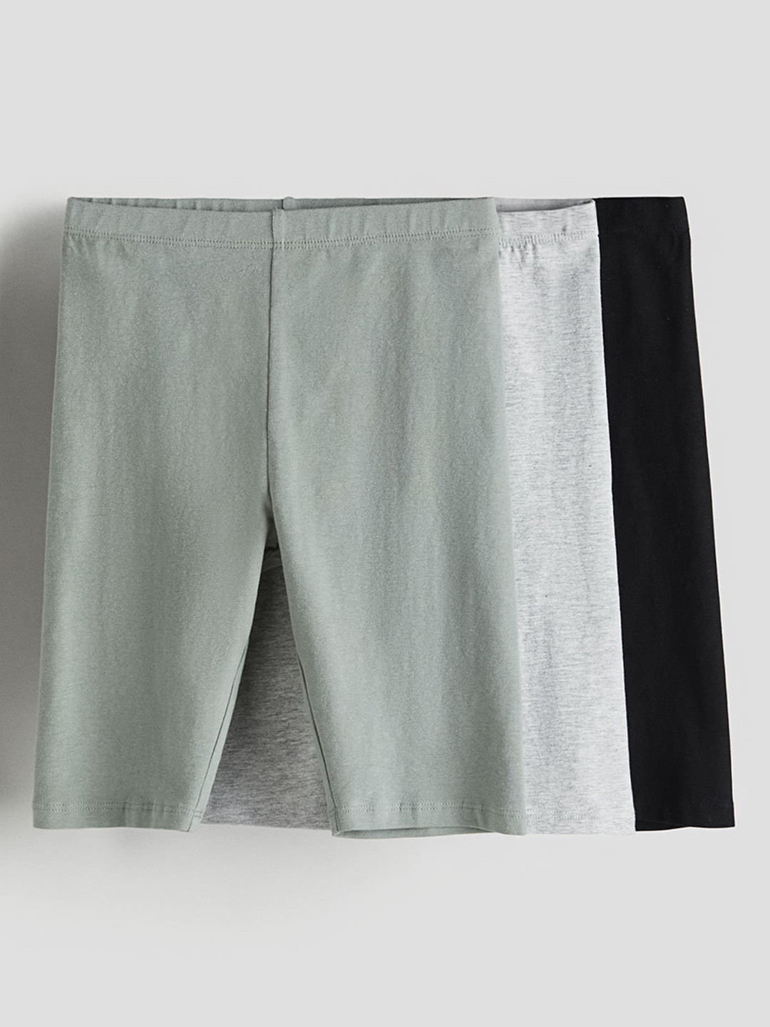 

H&M Girls 3-Pack Jersey Cycling Shorts, Green