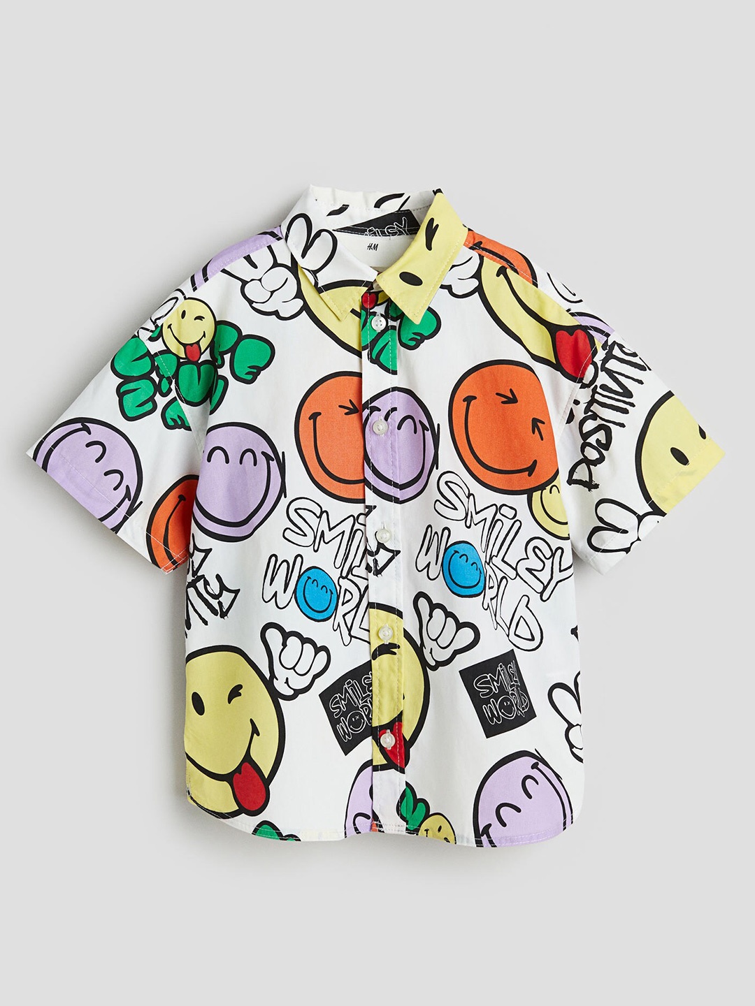 

H&M Boys Pure Cotton Patterned Shirt, White