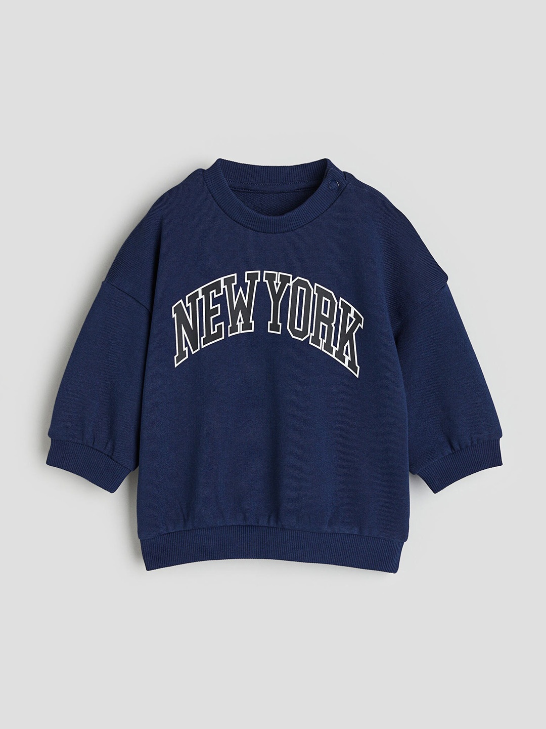 

H&M Boys Text-Print Cotton Sweatshirt, Navy blue