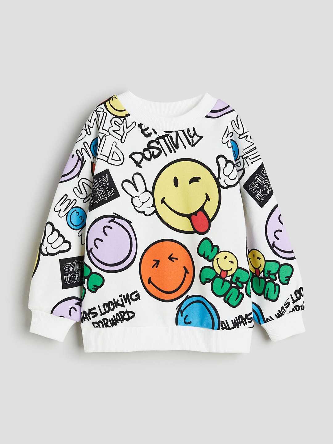 

H&M Boys Oversized Printed Sweatshirt, White