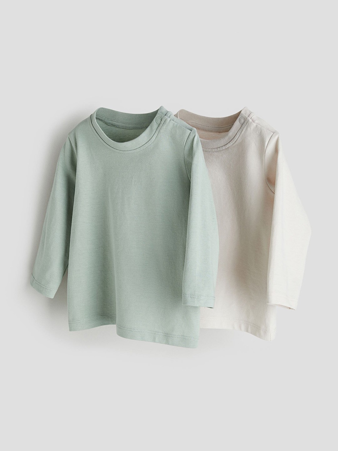 

H&M Boys 2-Pack Long-Sleeved Jersey Tops, Green