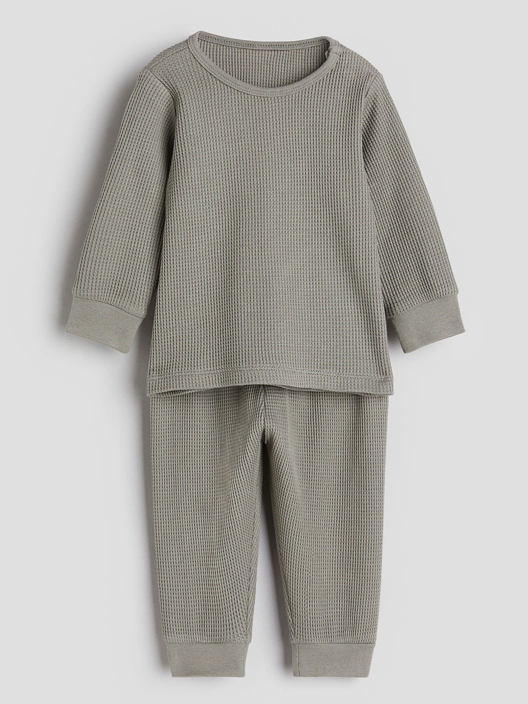 

H&M Boys Waffled Cotton Set, Green