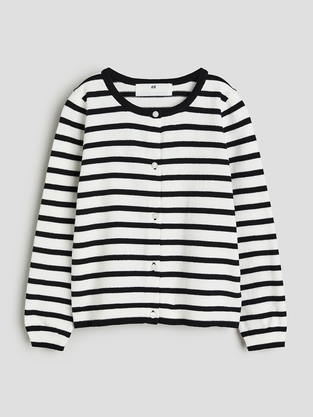 

H&M Girls Fine-Knit Cotton Cardigan, White