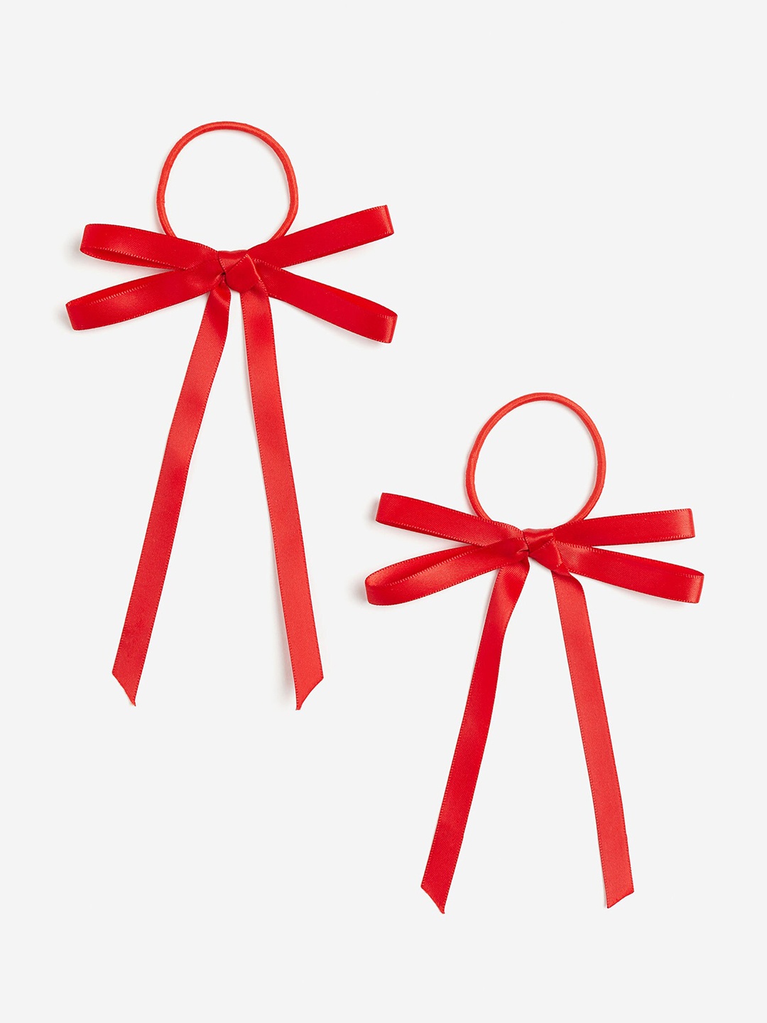 

H&M 2-Pack Bow-Detail Hair Elastics, Red