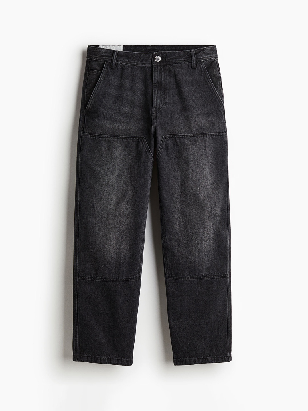 

H&M Men Pure Cotton Loose Jeans, Black