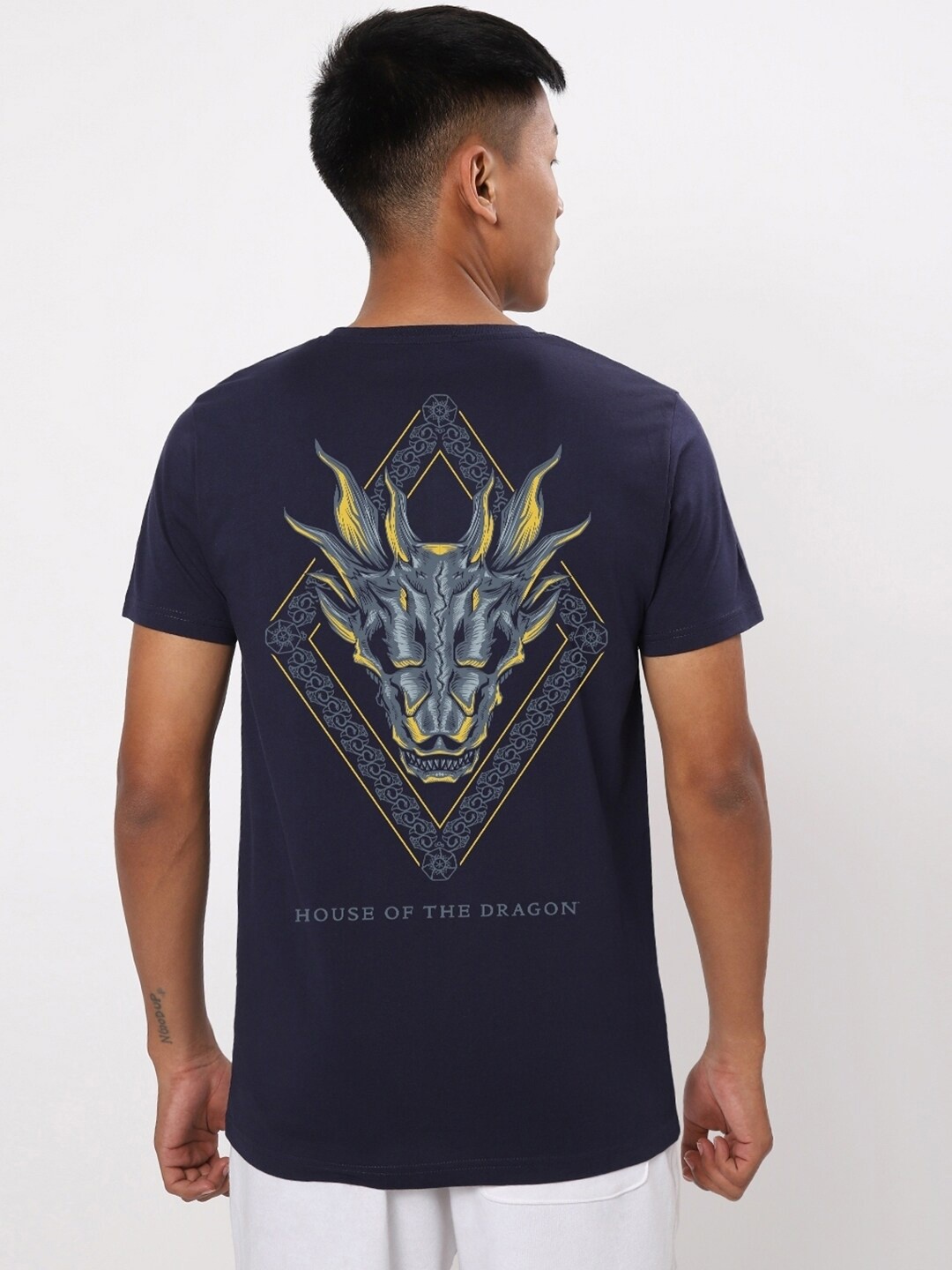 

Bewakoof House of the Dragon Graphic Printed Cotton T-shirt, Blue