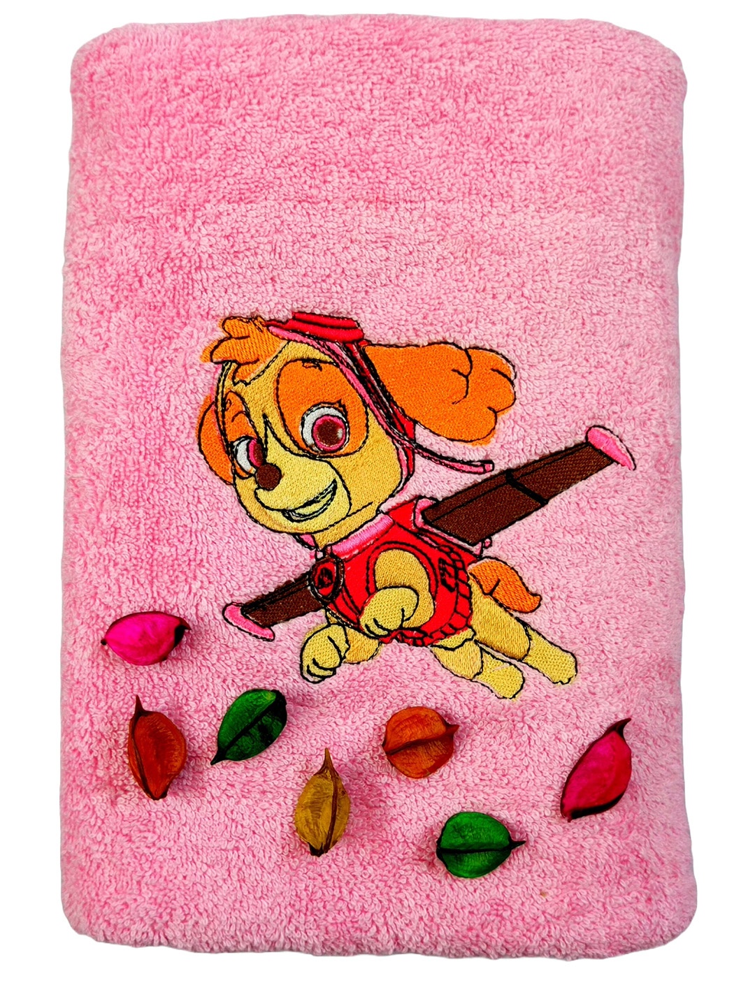 

TurtleLittle Kids Pink & Yellow Printed 500 GSM Bath Towel