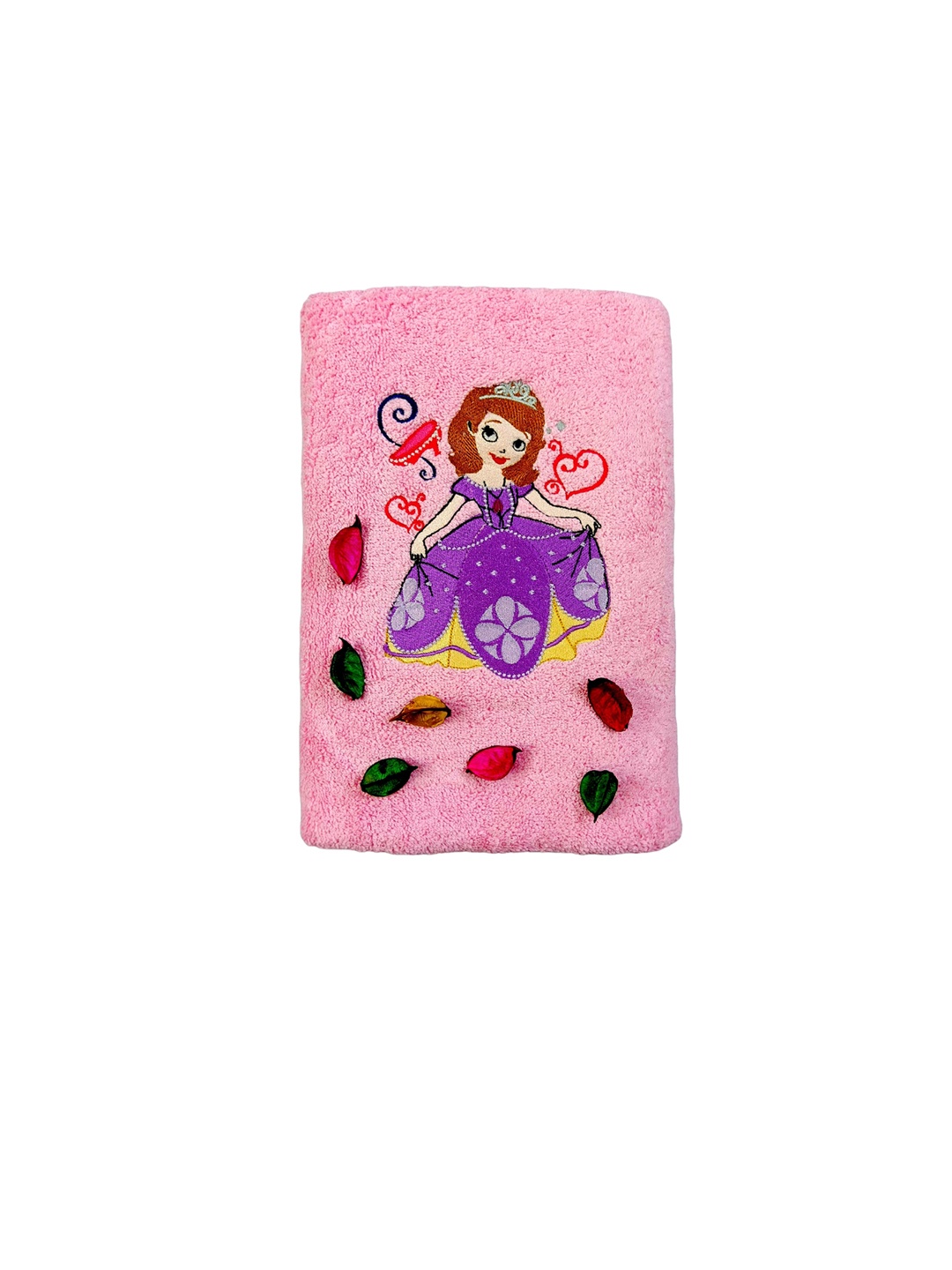 

TurtleLittle Kids Pink & Purple Printed 500 GSM Bath Towel