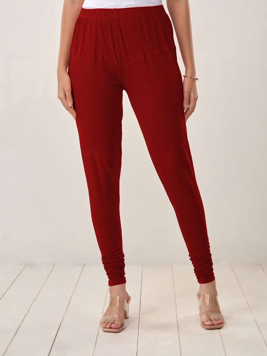 

LYRA 4-Way Stretch Churidar Length Leggings, Red
