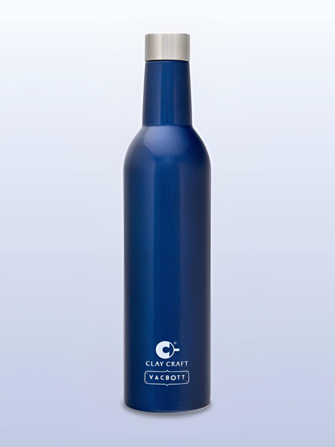 

CLAY CRAFT Blue & Silver-Toned Brand Logo Double Wall Vacuum Water Bottle 1l