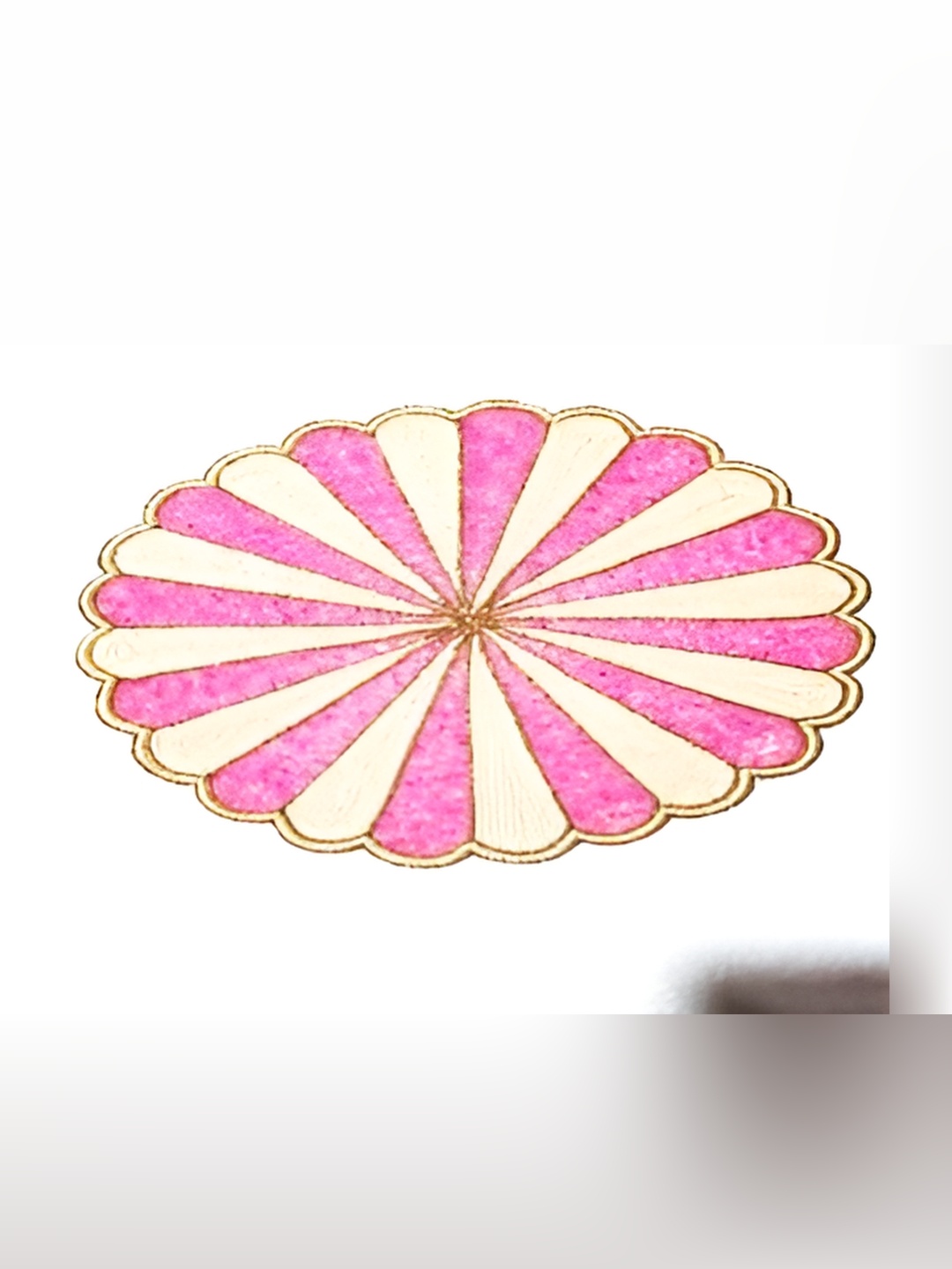 

YWULY White & Pink Embellished Glass-Beaded Round Dining Table Placemat