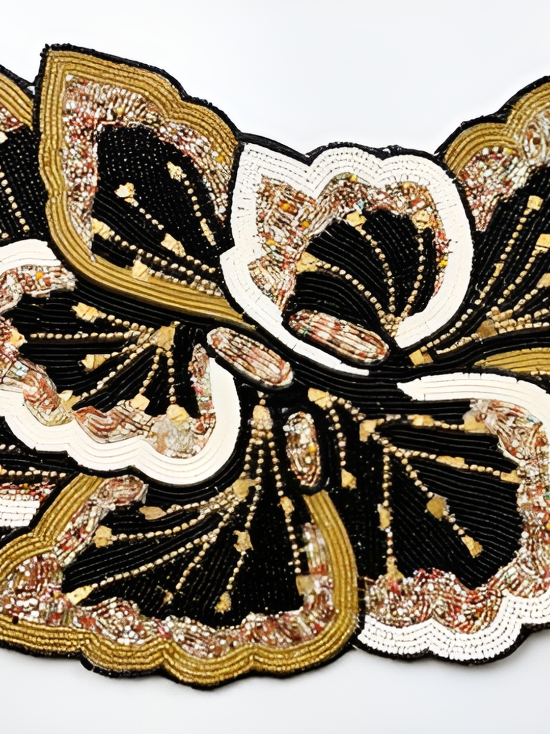 

YWULY Black Embellished Glass-Beaded Dining Table Placemat