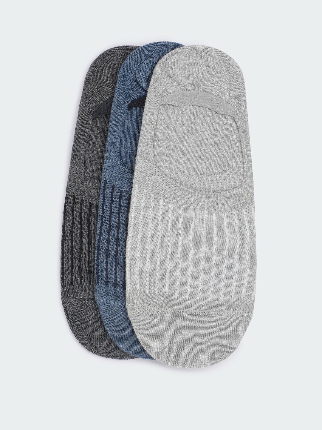 

max Women Pack Of 3 Patterned Shoe Liners Socks, Grey
