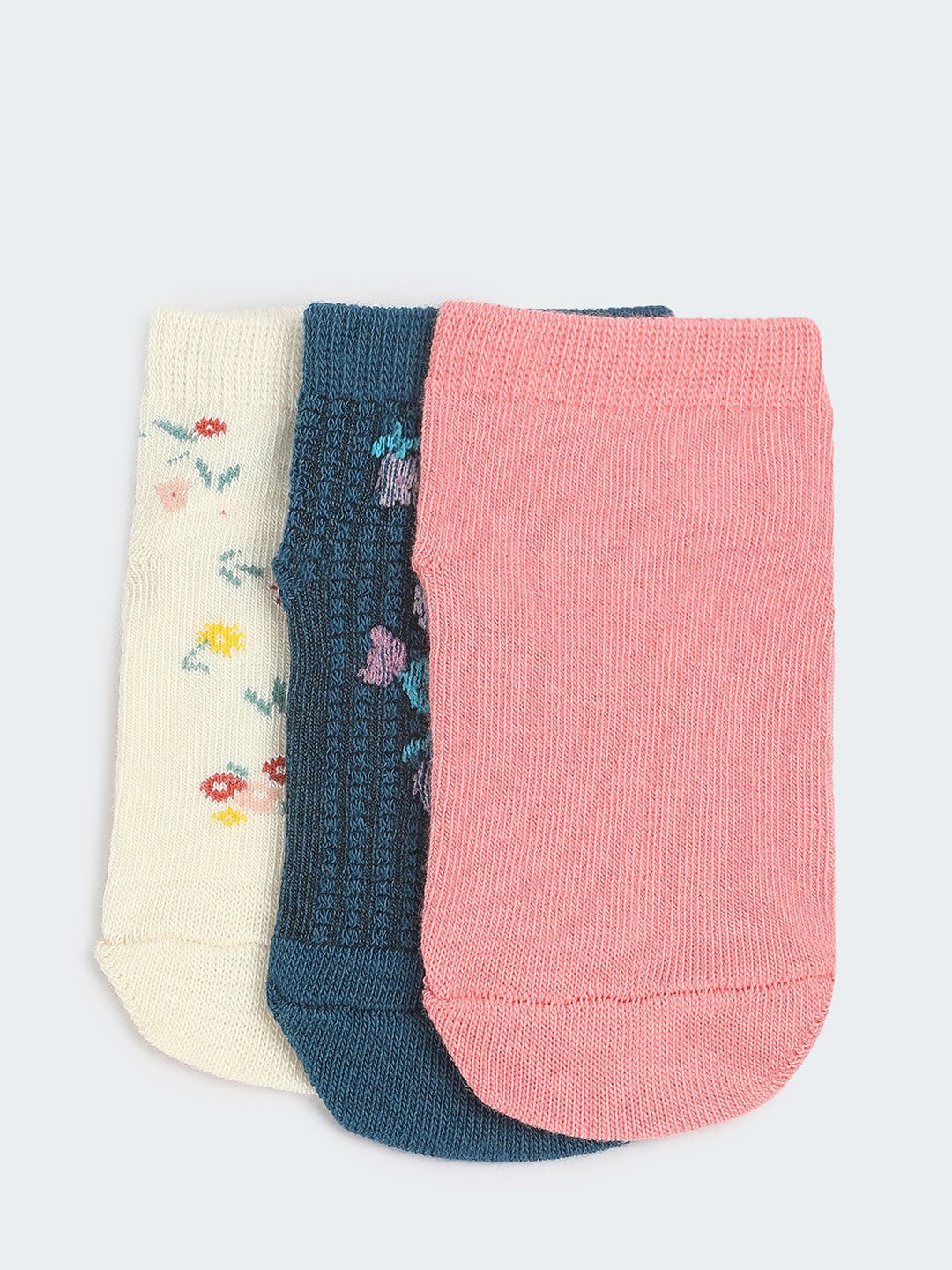 

max Infant Girls Pack Of 3 Shoe Liners, Navy blue