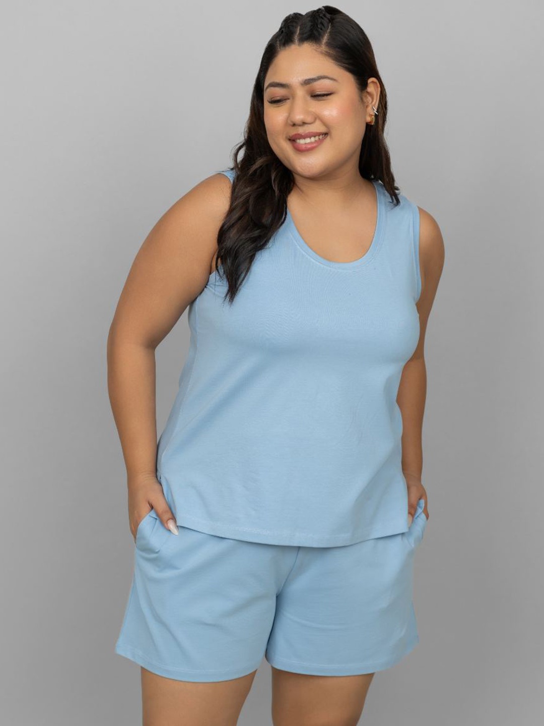 

necesera Women Mid-Rise Lounge Shorts, Blue