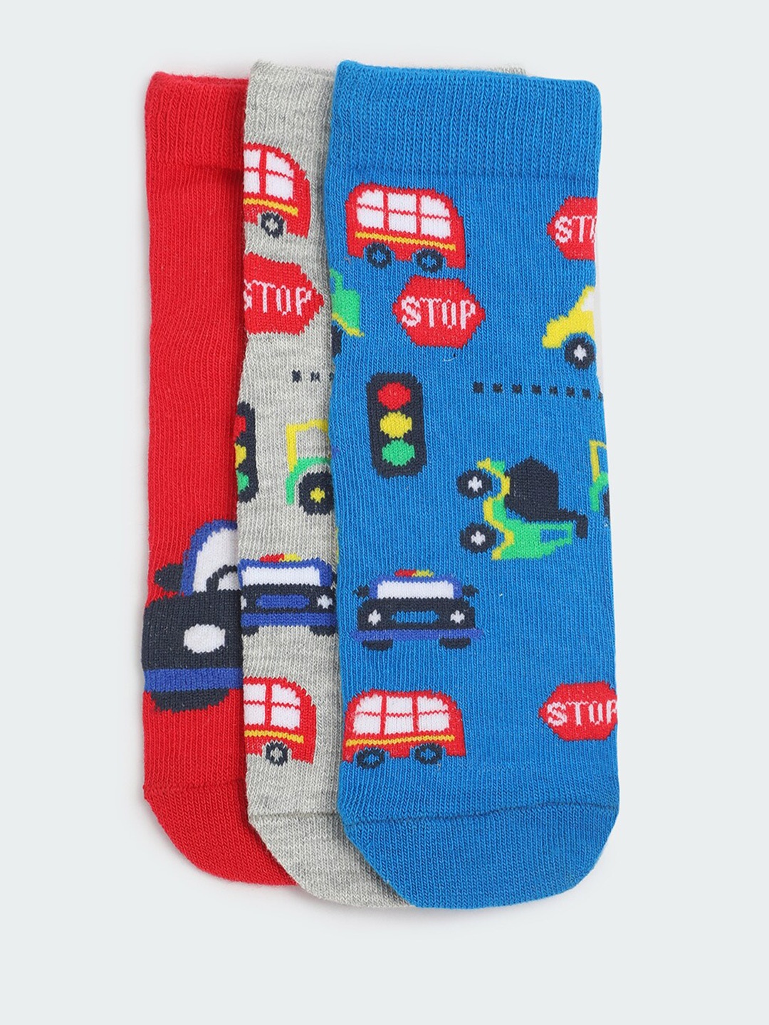 

max Boys Pack Of 3 Patterned Shoe Liners, Blue