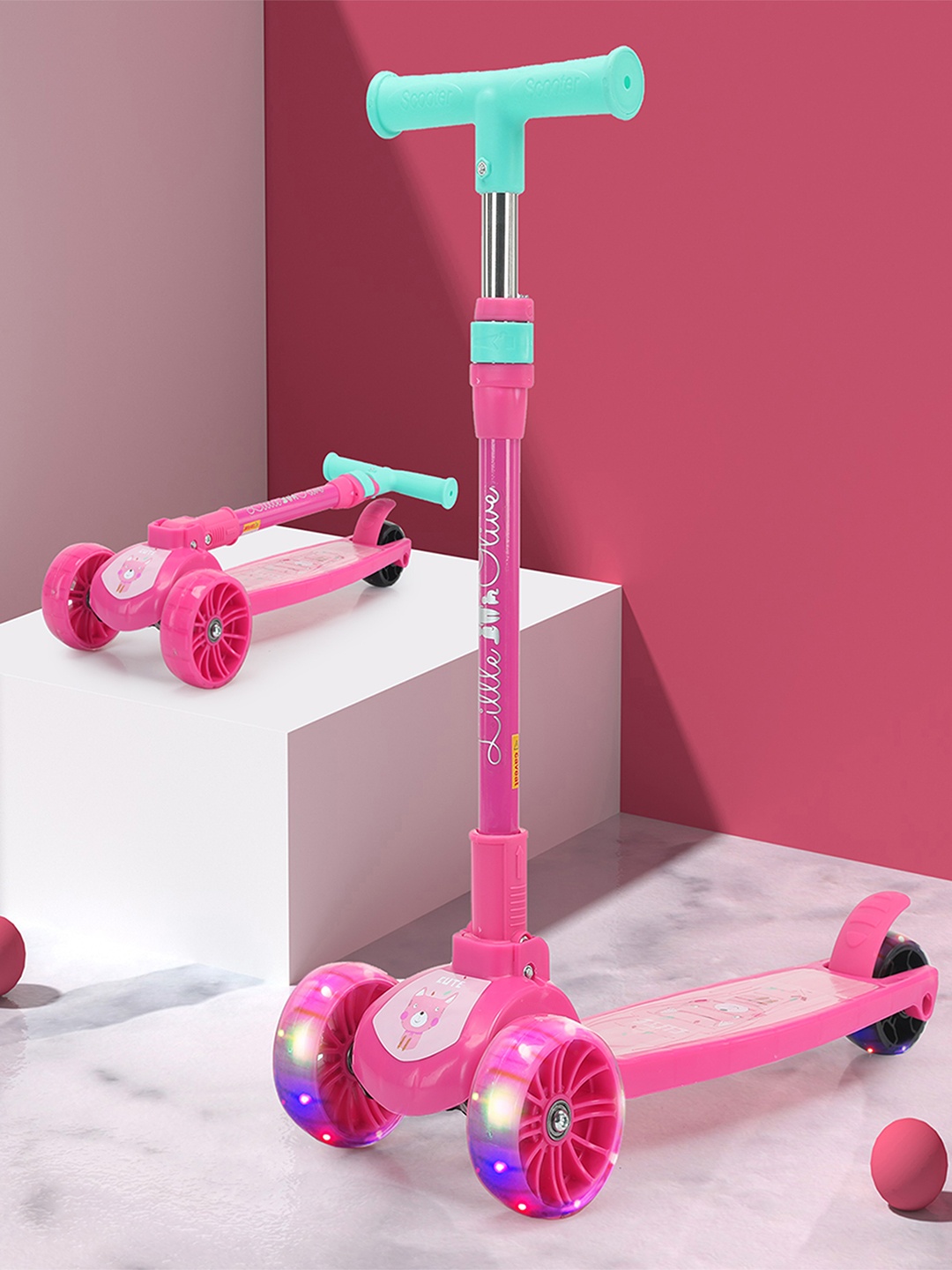 

Little Olive Kids Handle Lock Enduro Scooter, Pink