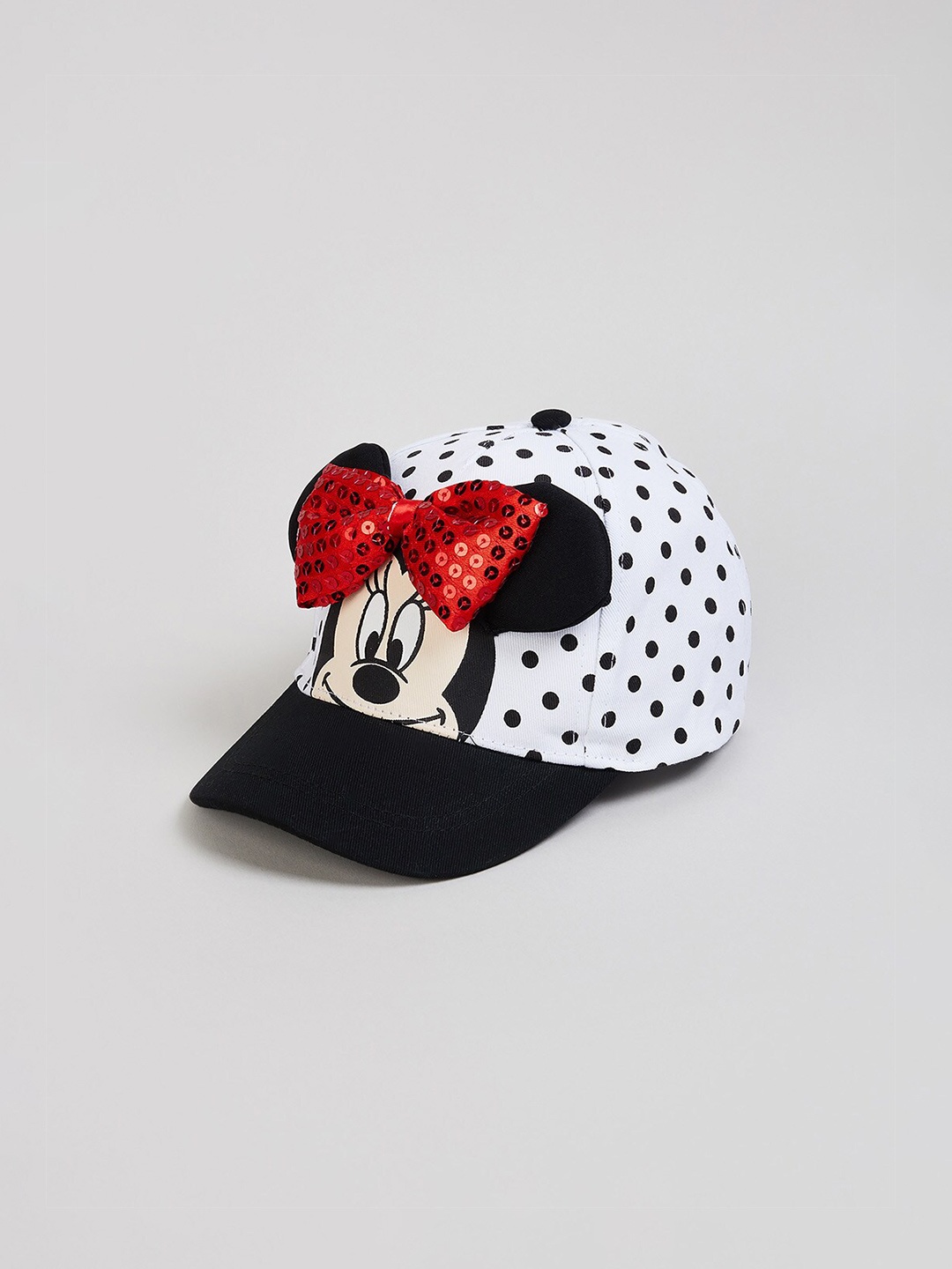 

max Girls Minnie Mouse Printed Pure Cotton Baseball Cap, White