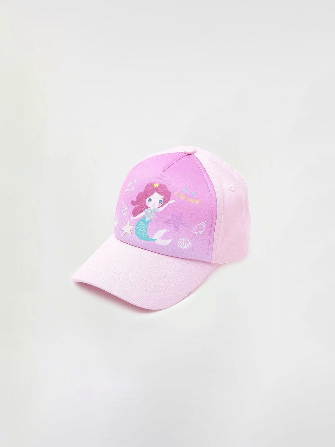 

max Girls Printed Pure Cotton Baseball Cap, Pink