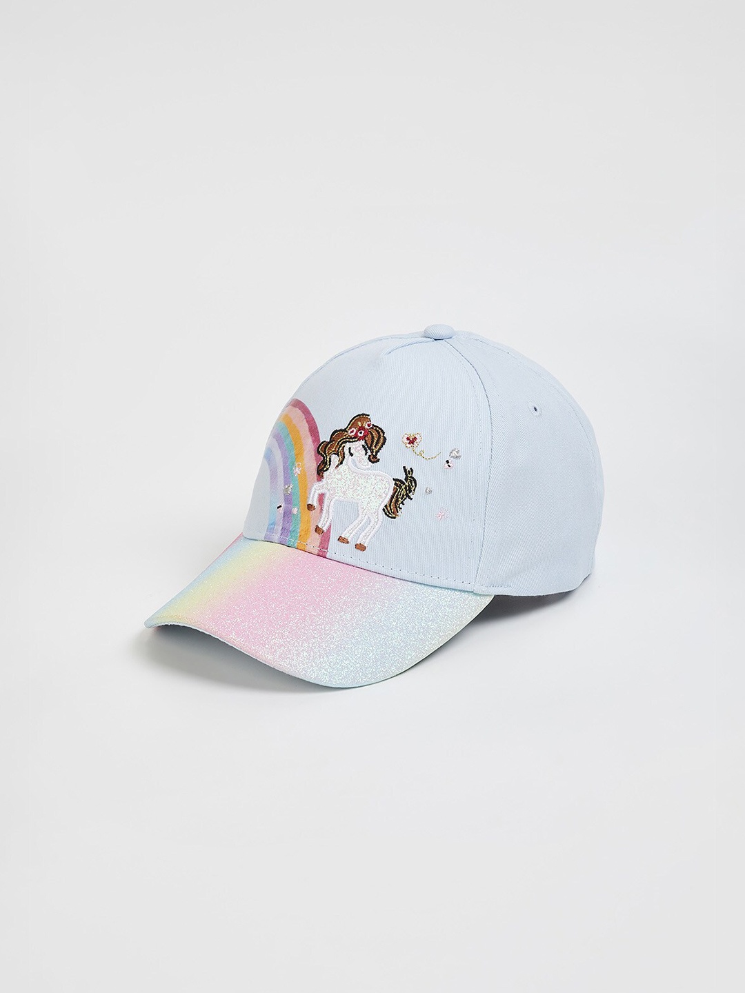 

max Girls Printed Pure Cotton Baseball Cap, Blue