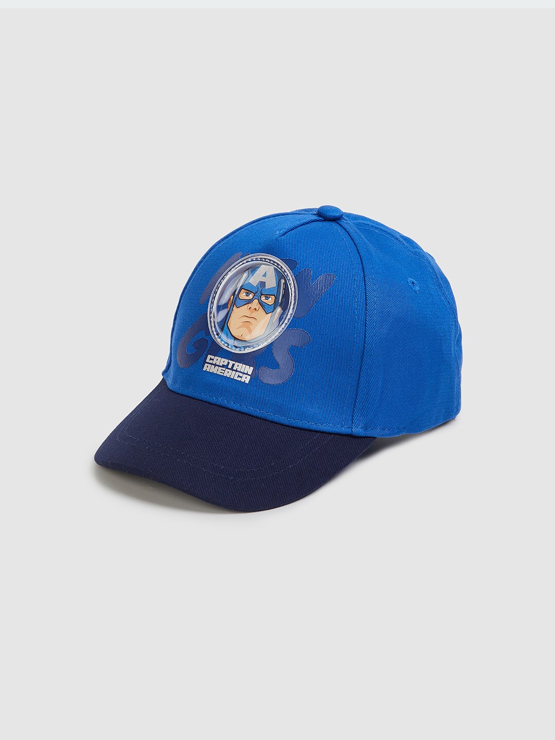 

max Boys Printed Pure Cotton Visor Cap, Blue