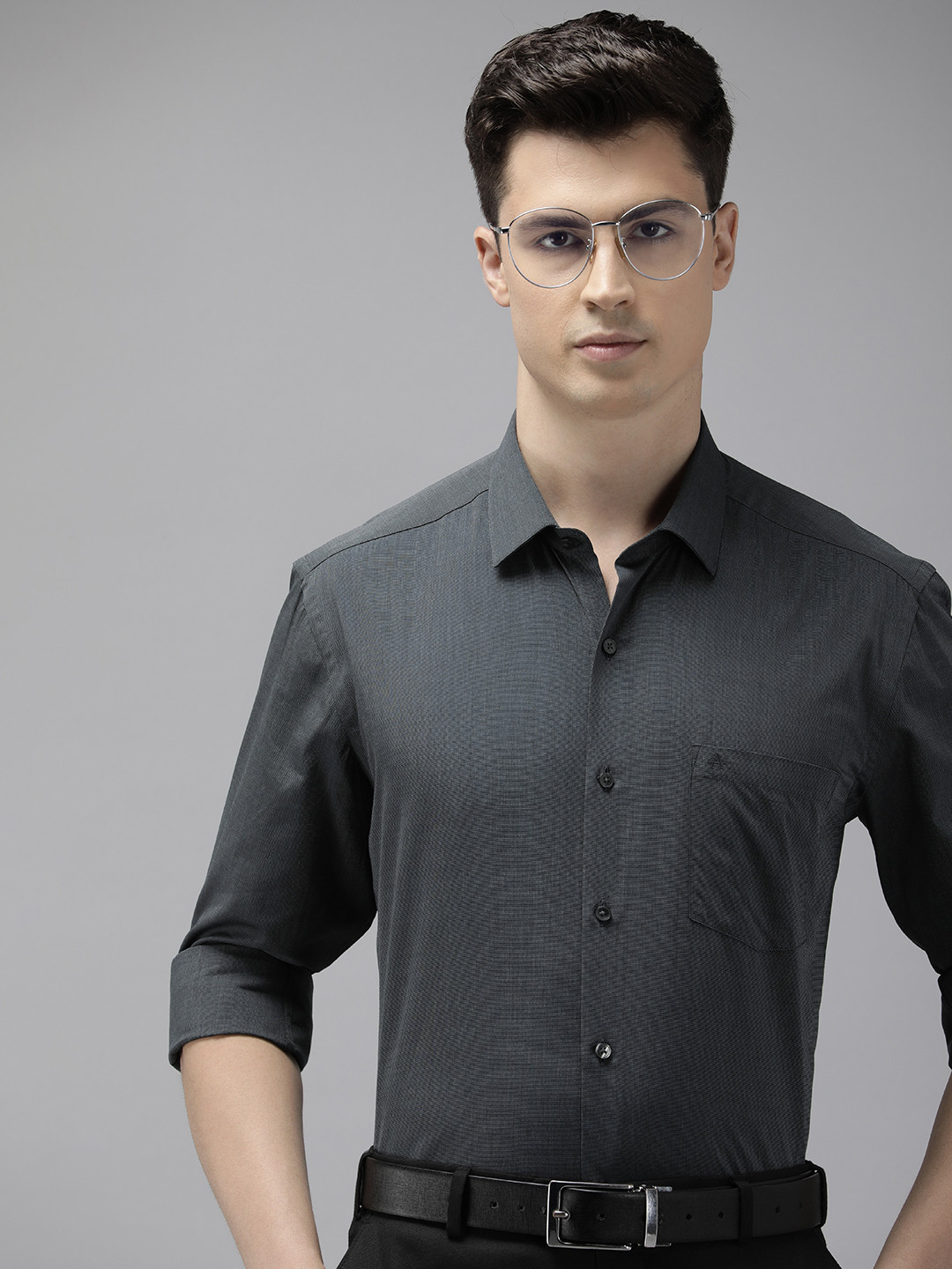 

Arrow Pure Cotton Manhattan Slim Fit Formal Shirt, Charcoal