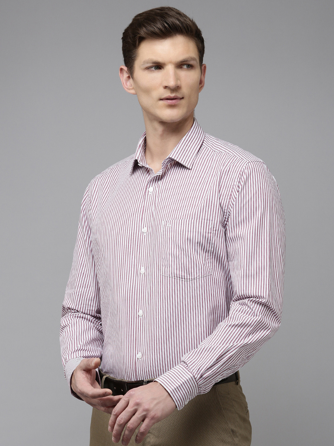 

Arrow Striped Original Slim Fit Opaque Pure Cotton Formal Shirt, White