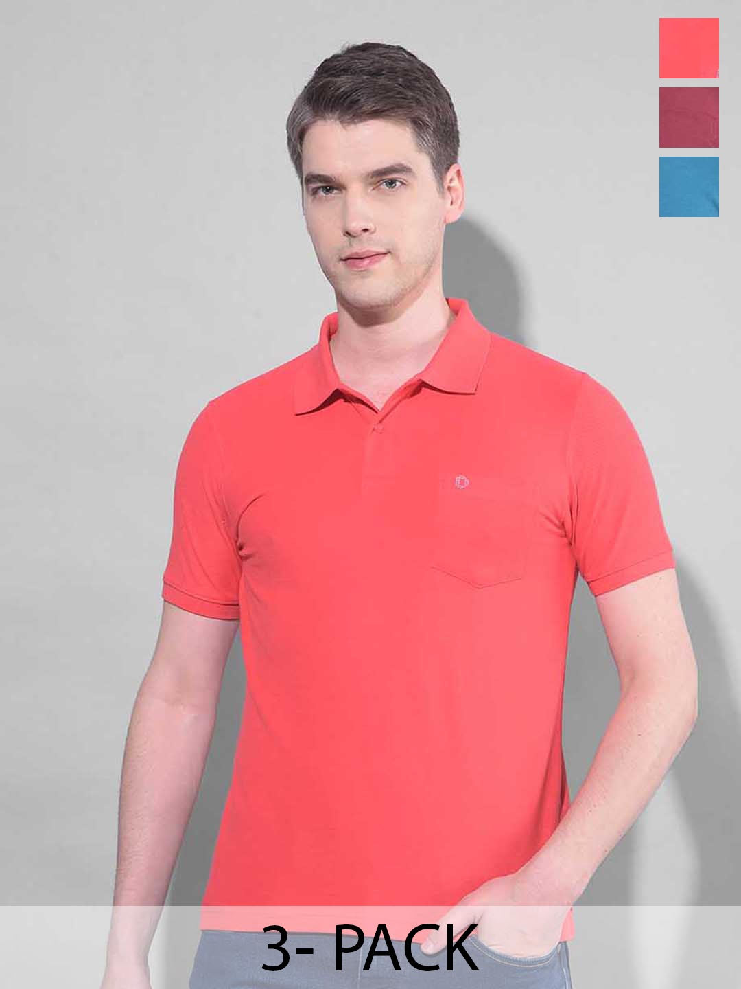 

Dollar Men 3 Polo Collar Applique T-shirt, Multi