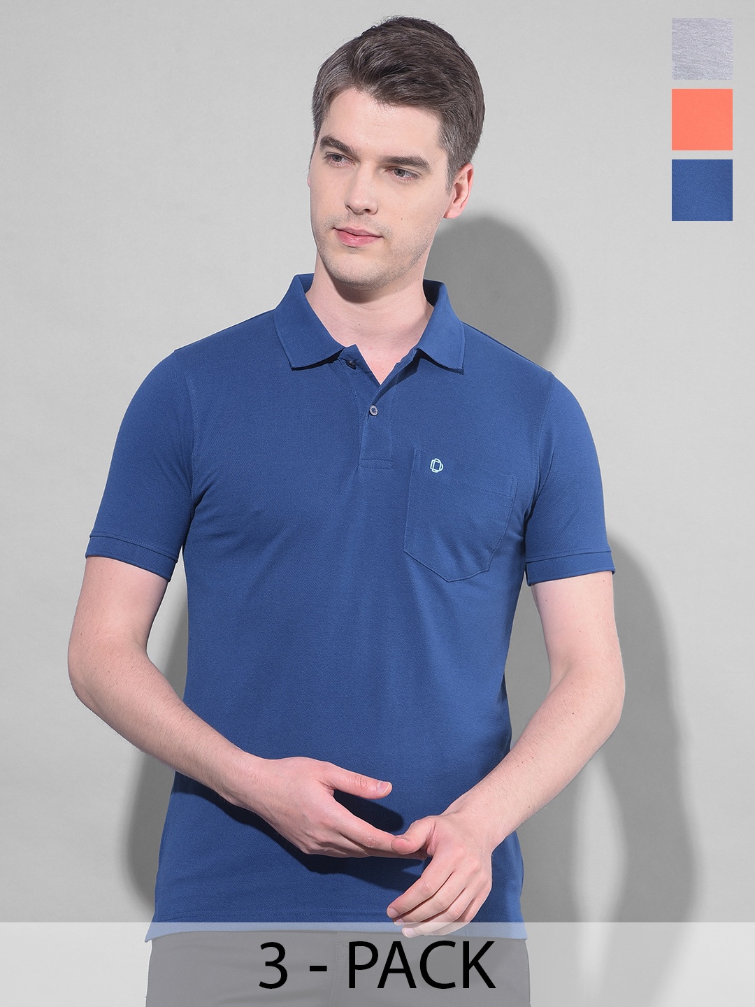 

Dollar Men 3 Polo Collar Pockets T-shirt, Multi