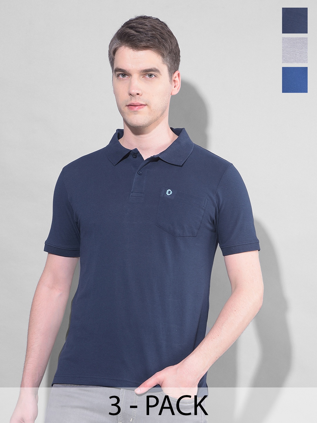 

Dollar Men 3 Polo Collar Applique T-shirt, Multi