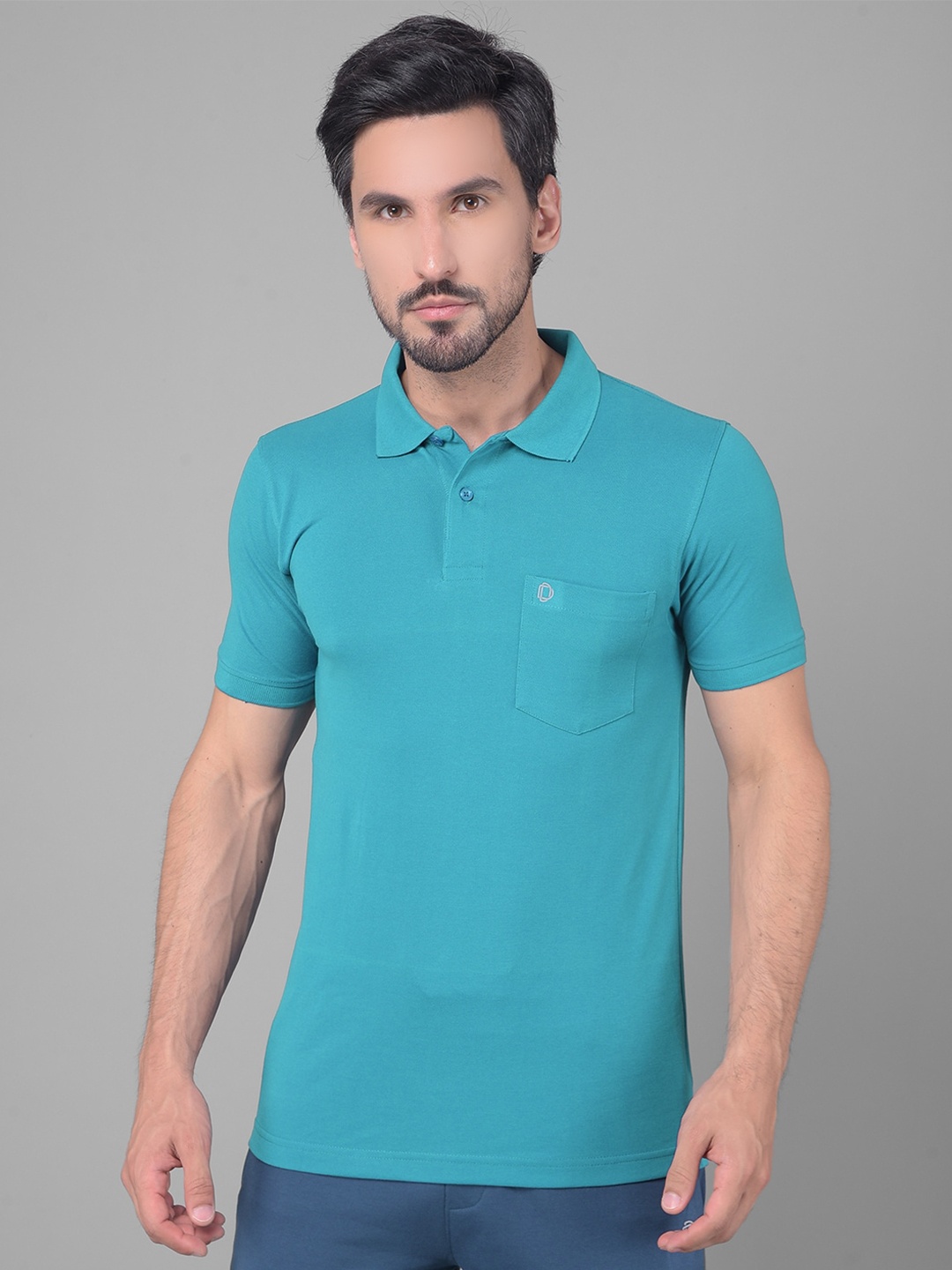 

Dollar Regular Fit Polo Collar Cotton Pockets T-shirt, Blue