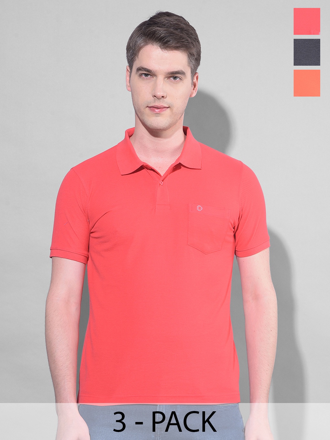

Dollar Men 3 Polo Collar Pockets T-shirt, Multi