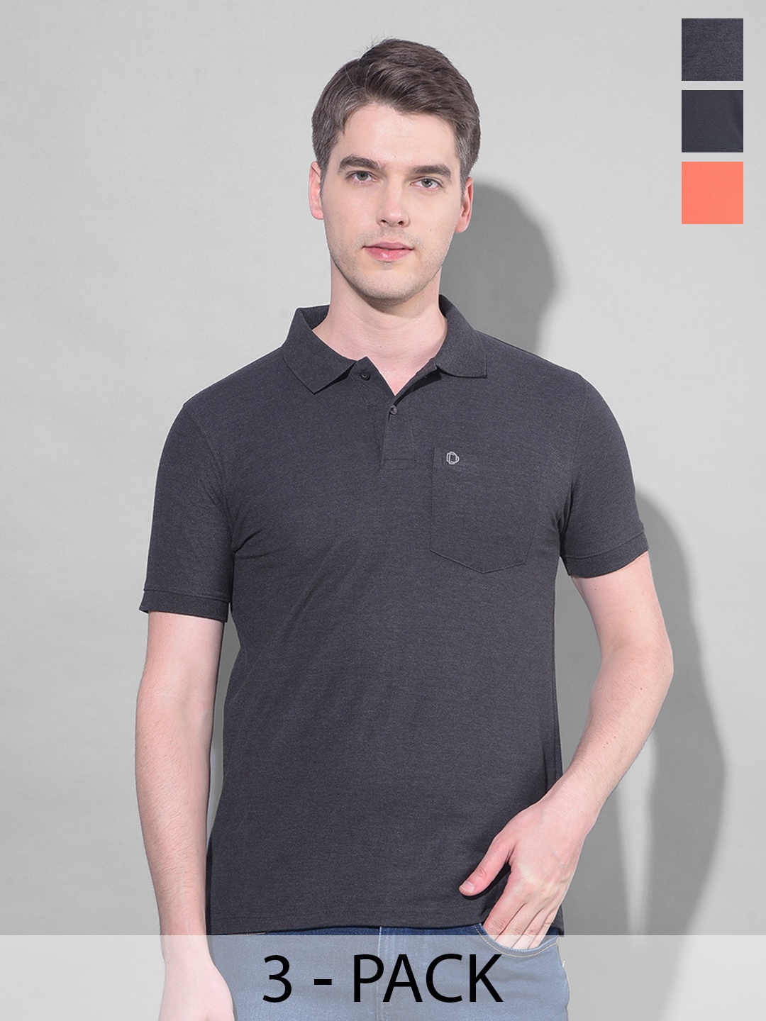 

Dollar Men 3 Polo Collar Applique T-shirt, Multi