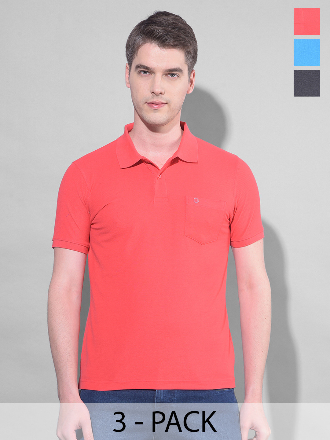 

Dollar Men 3 Polo Collar Pockets T-shirt, Multi