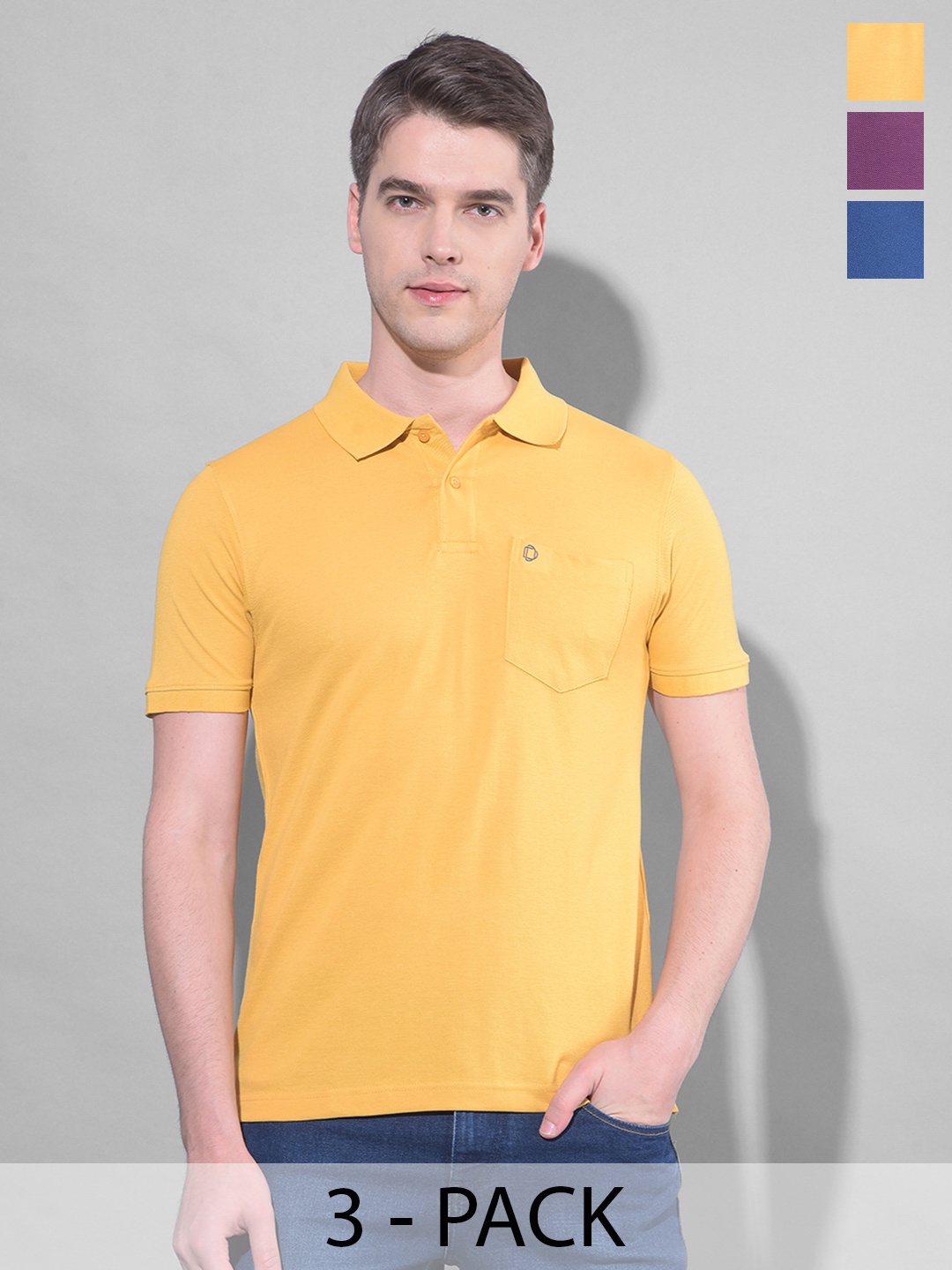 

Dollar Men 3 Polo Collar Pockets T-shirt, Multi