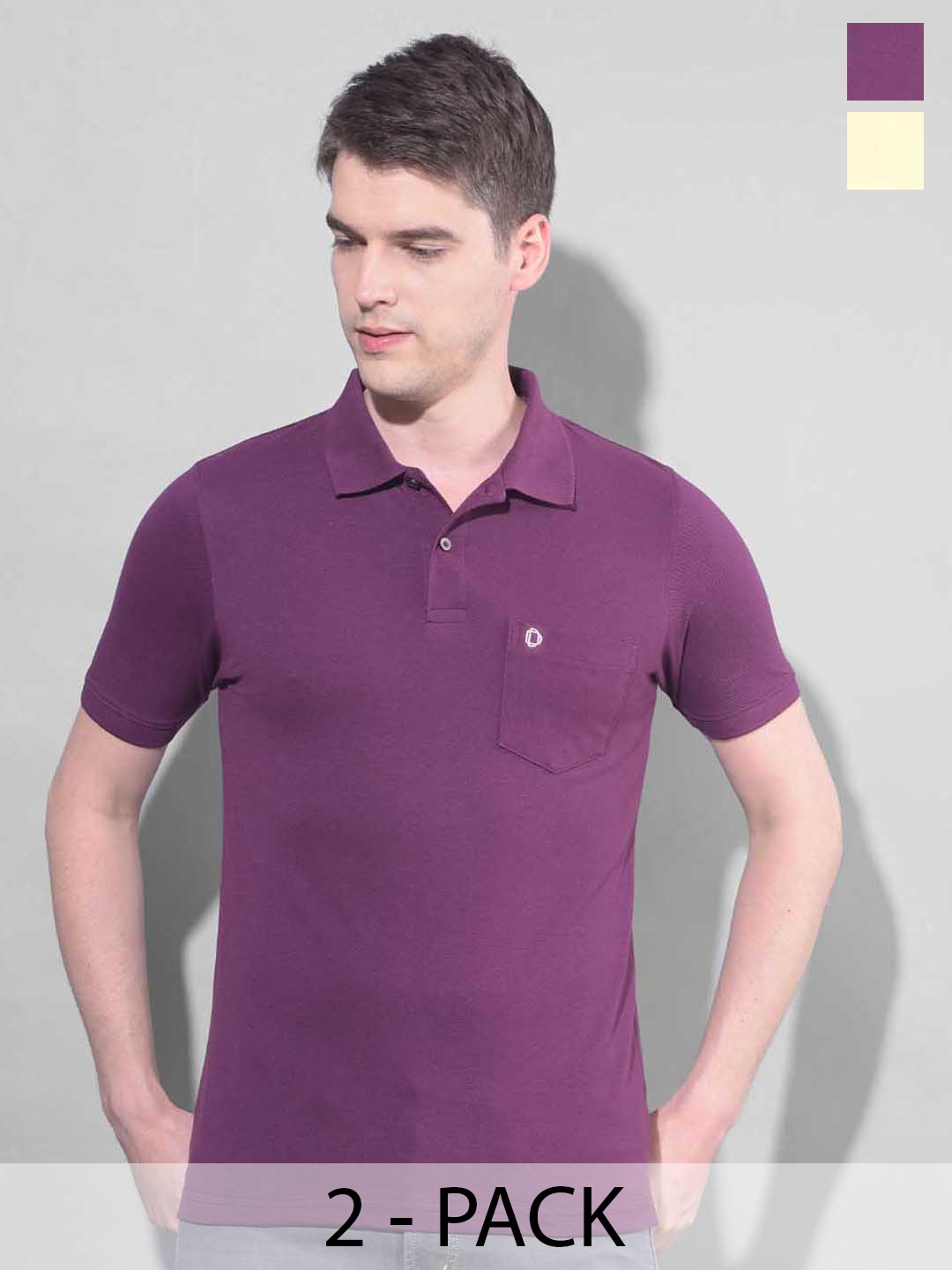 

Dollar Men 2 Polo Collar Pockets T-shirt, Multi