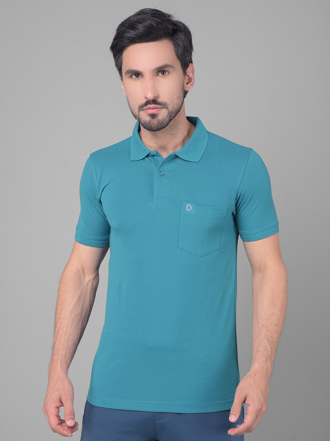 

Dollar Men Polo Collar Pockets T-shirt, Blue