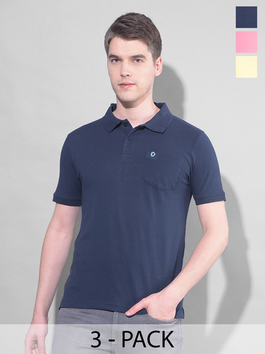 

Dollar Men 3 Polo Collar Pockets T-shirt, Multi