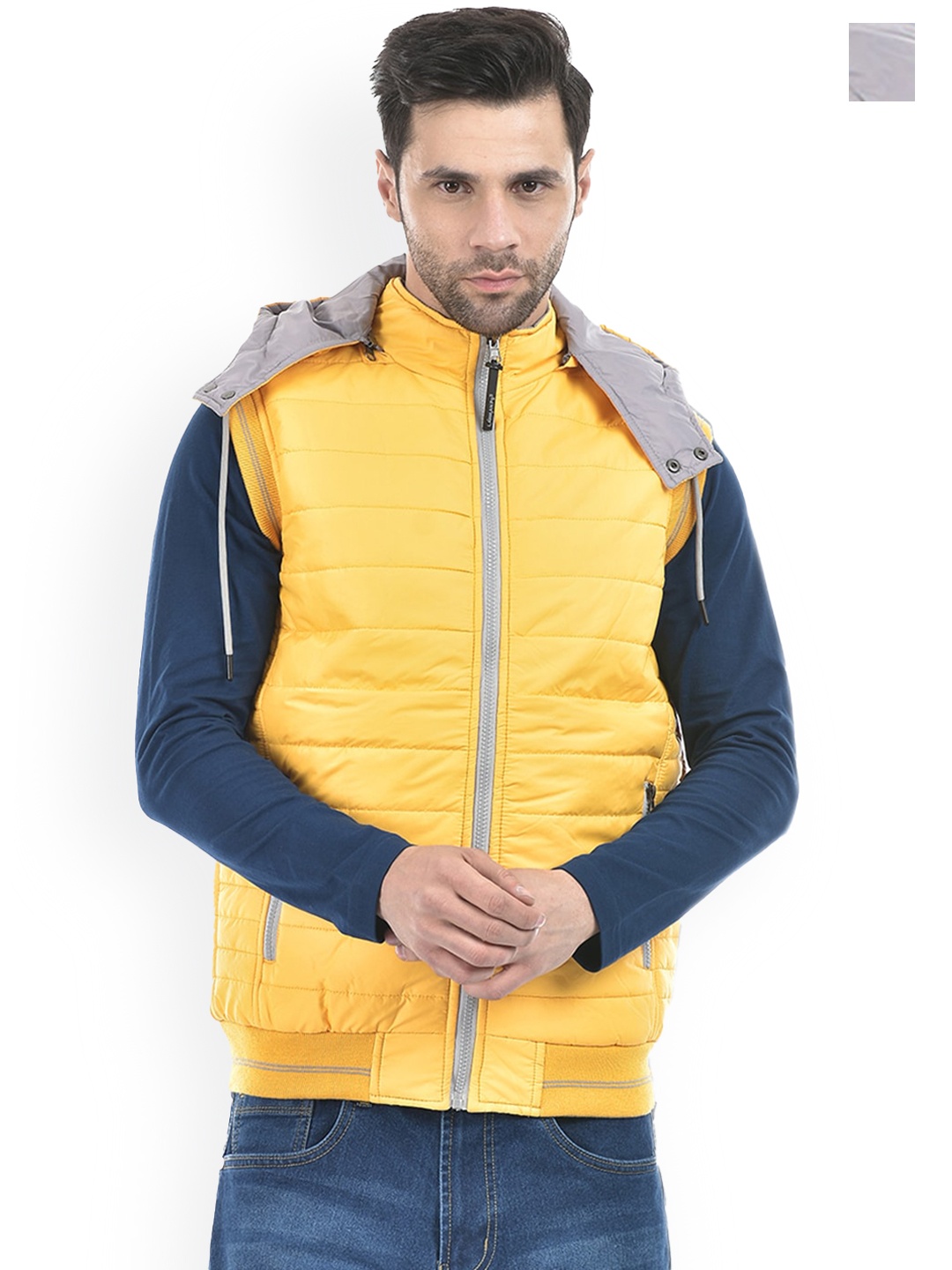 

Lawman pg3 Reversible Cotton Padded Jacket With Detachable Hood, Yellow