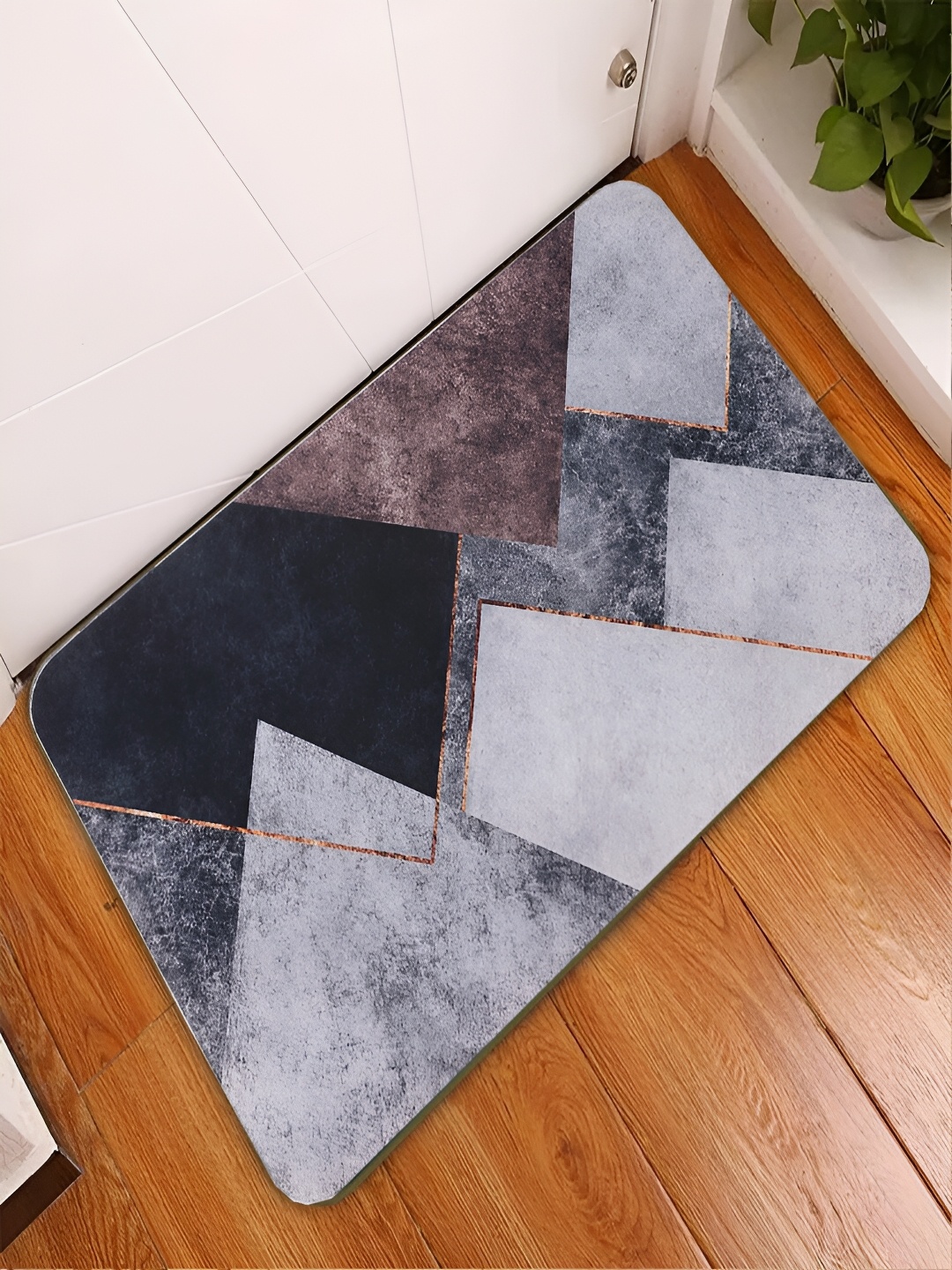 

Kuber Industries Grey & Black Anti Skid Bathroom Mat