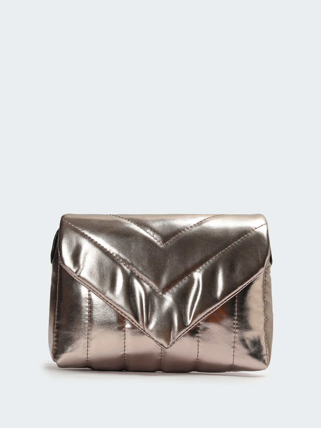 

max PU Structured Quilted Sling Bag, Grey