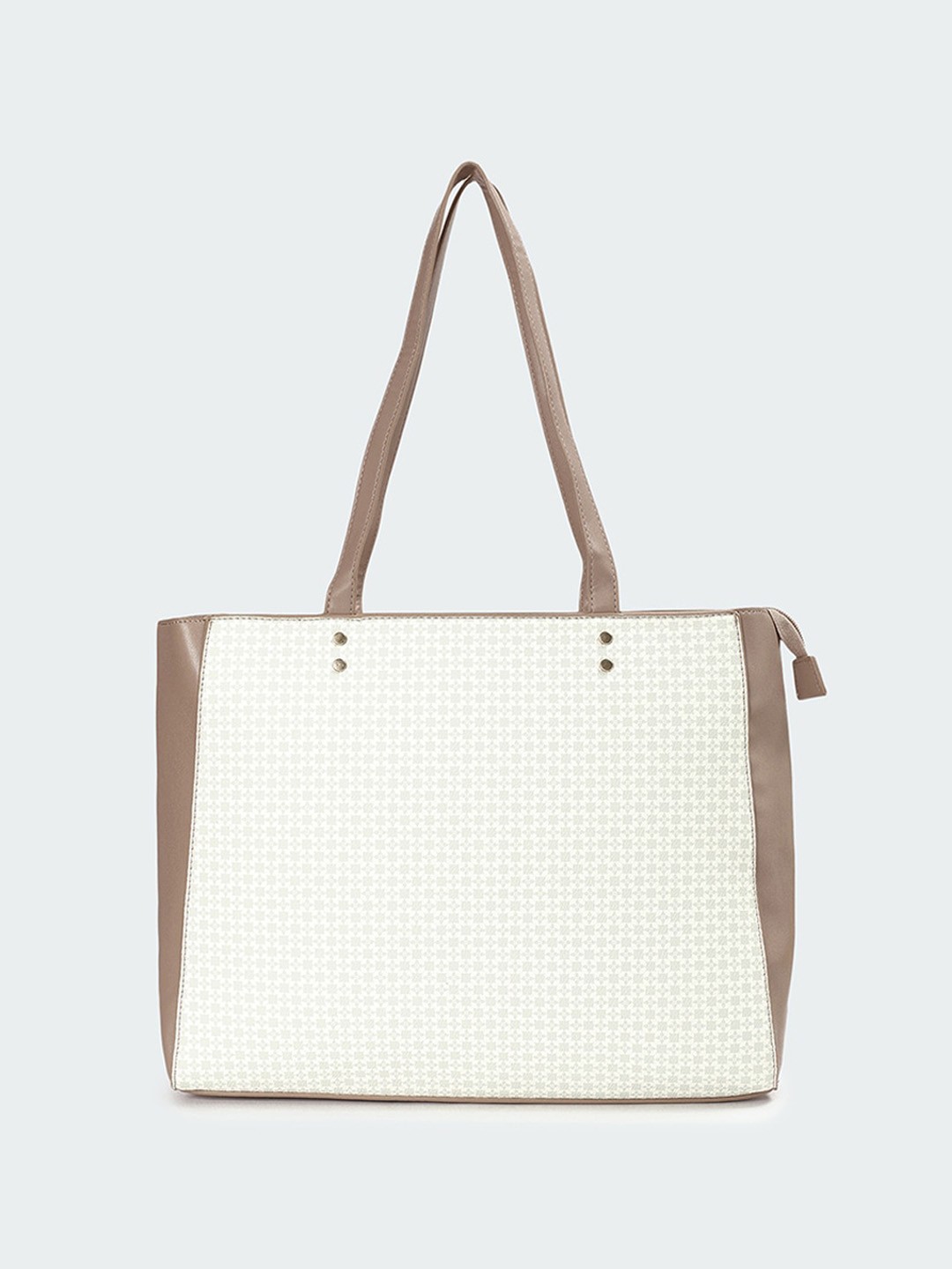 

max Textured PU Oversized Structured Satchel, White