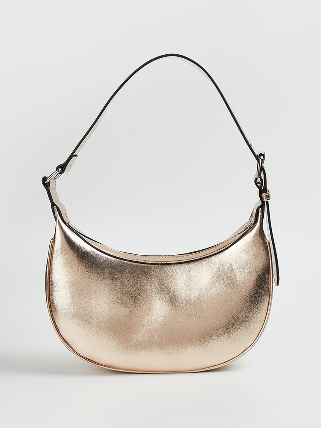 

max PU Half Moon Shoulder Bag, Gold