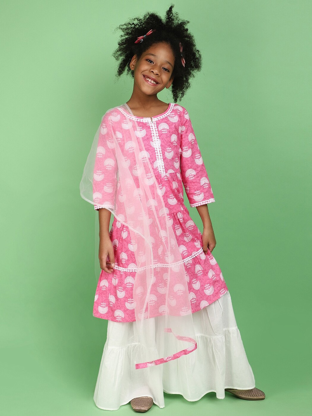 

V-Mart Floral Print A-Line Dress, Pink