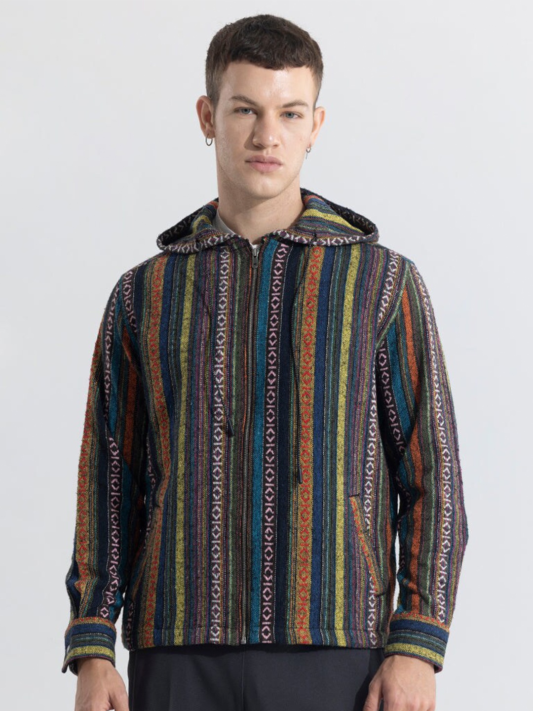 

Snitch Classic Tailored Fit Printed Casual Cotton hoodie Shirt, Blue