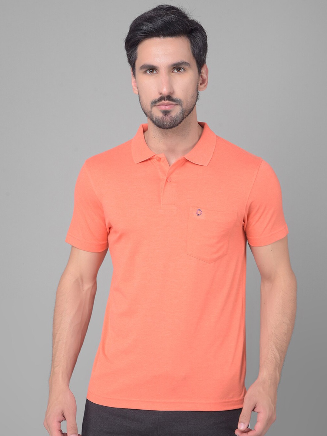 

Dollar Men Polo Collar Cotton T-shirt, Orange