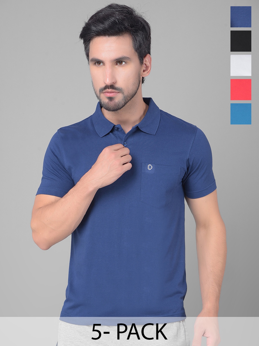 

Dollar Men 5 Polo Collar Pockets T-shirt, Multi