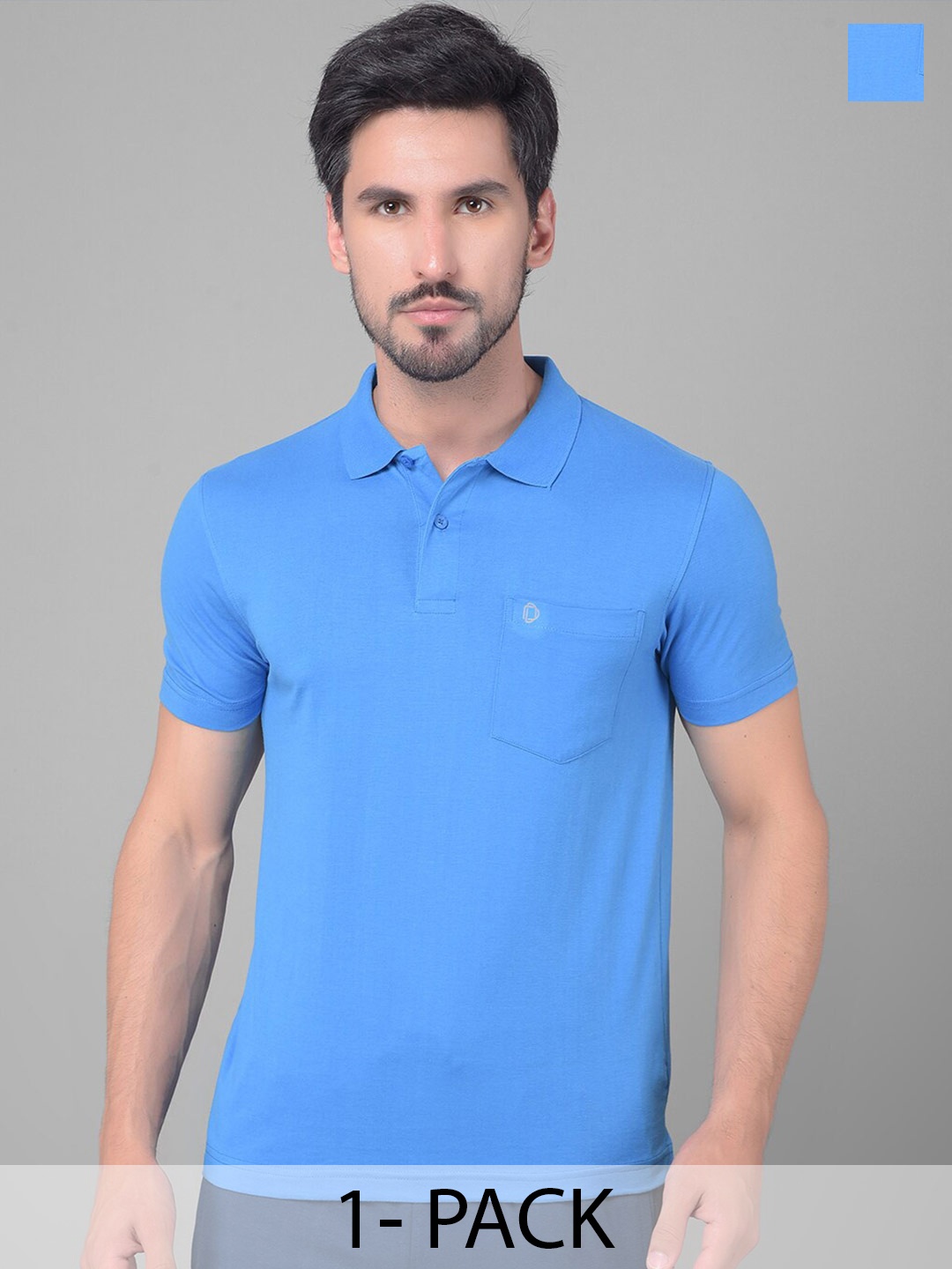 

Dollar Polo Collar Cotton Casual T-shirt, Blue